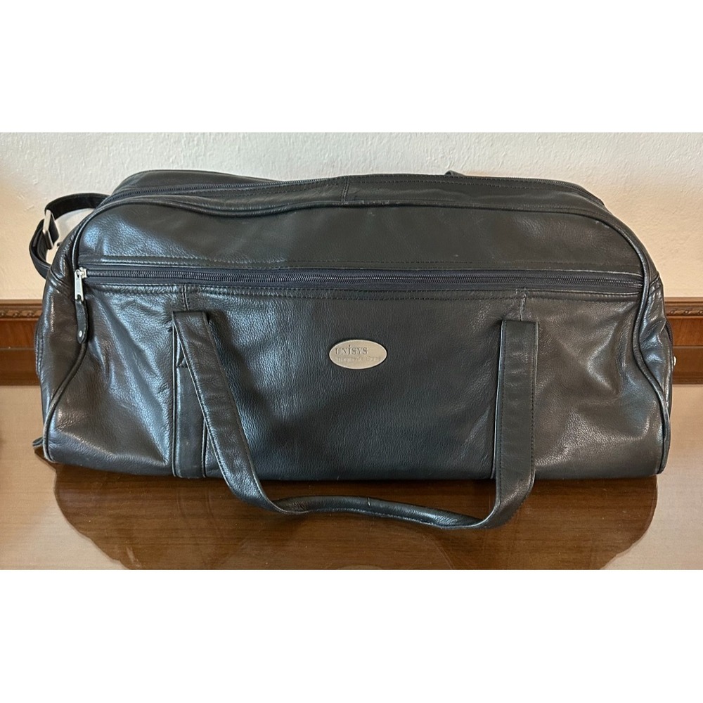 Canyon Outback Cowhide Leather 22" Cabin‎ Duffle/Weekend Black Travel Bag